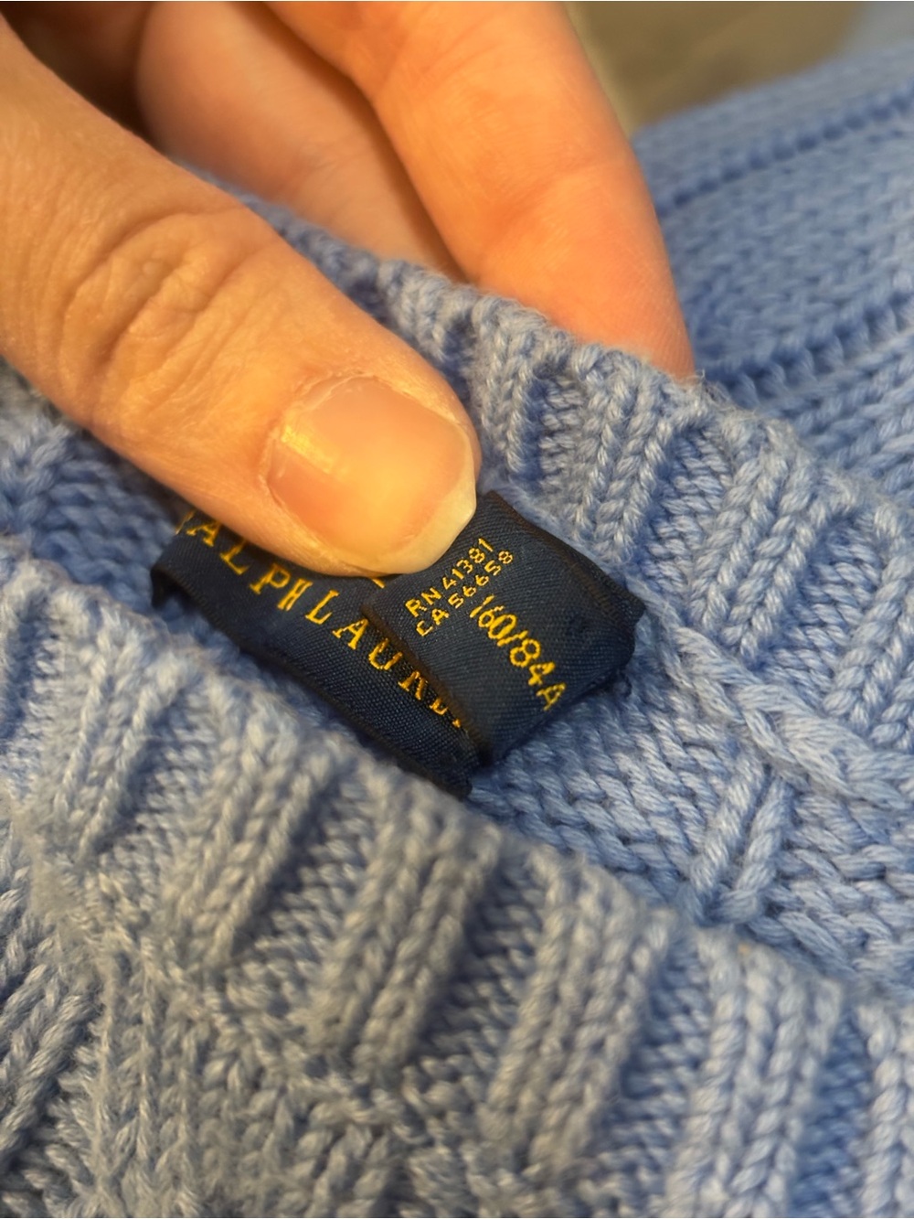 Polo Ralph Lauren | Light Blue Cable-Knit Sweater | Size S - Picture 5 of 10